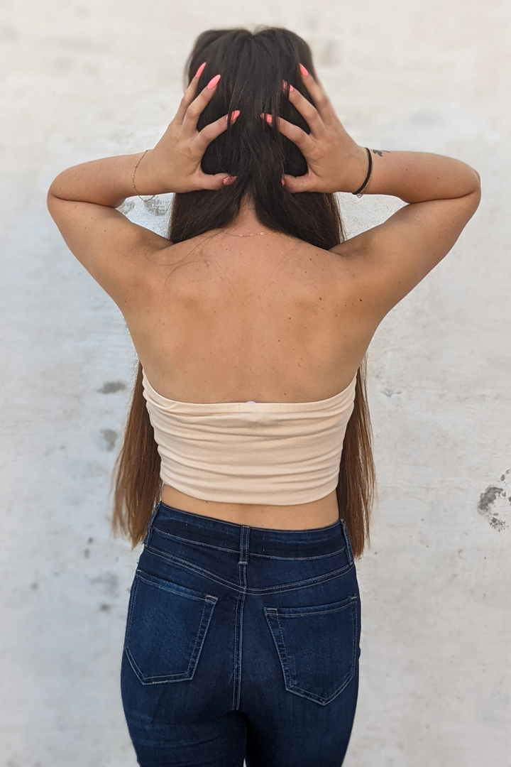 Never Hold Back Tube Top - Beige