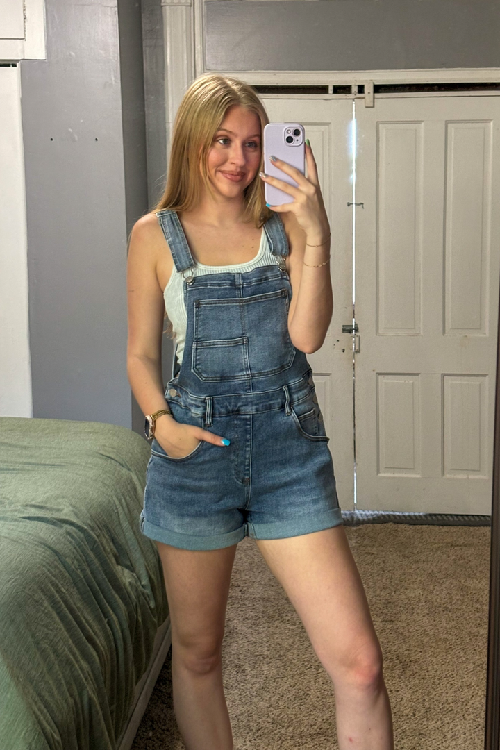 Kaci Denim Overall Shorts