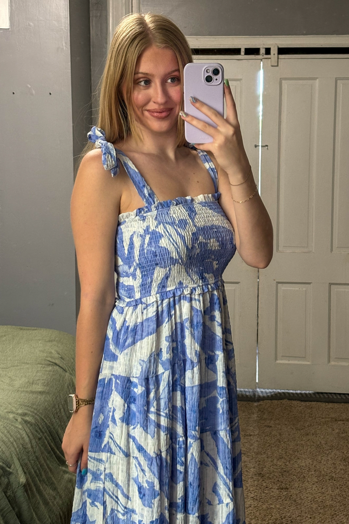 brea smocked midi dress