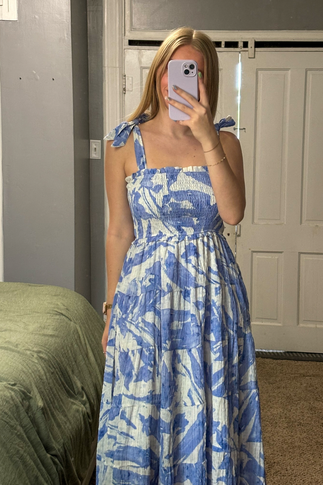 brea smocked midi dress