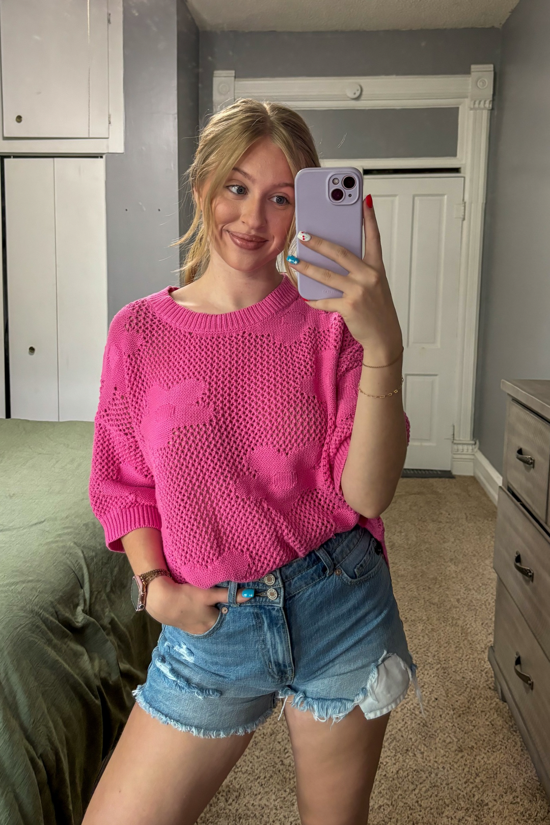 beth crochet sweater flower top