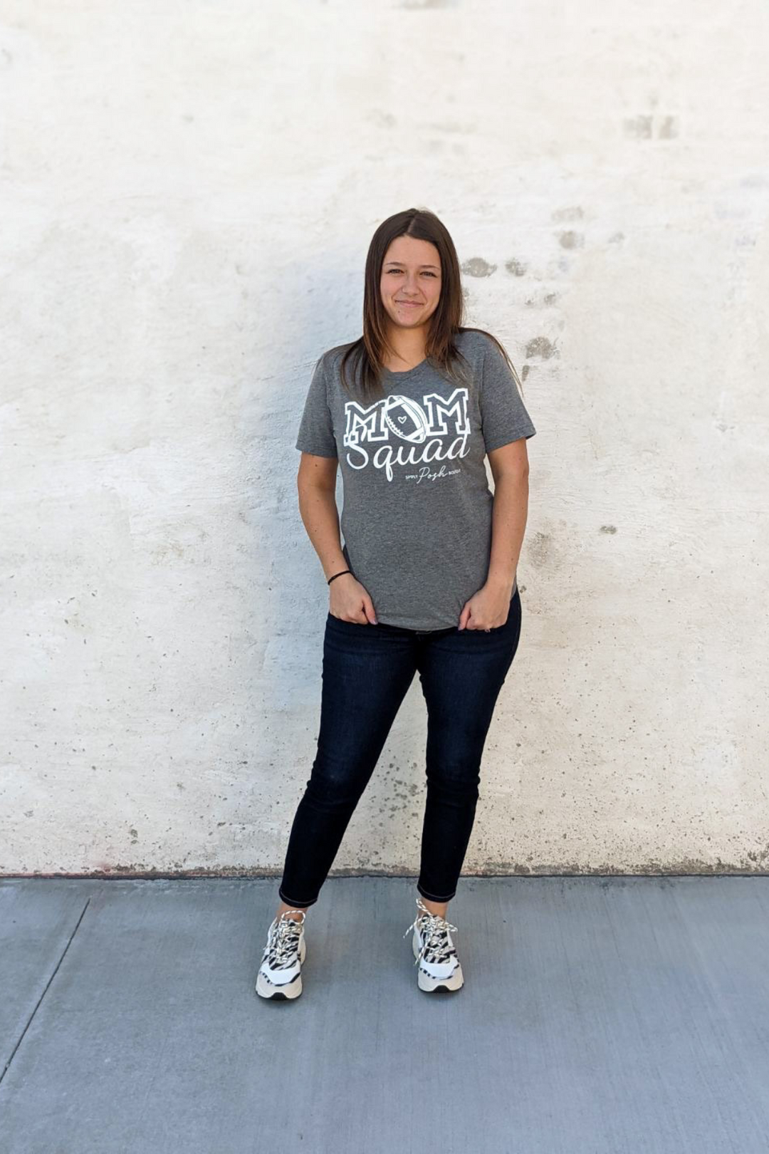 Mom Squad Tee- Grey