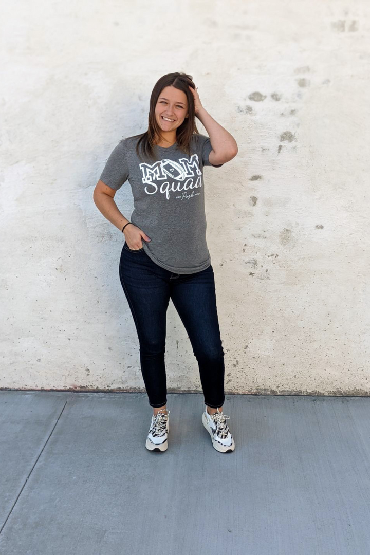 Mom Squad Tee- Grey