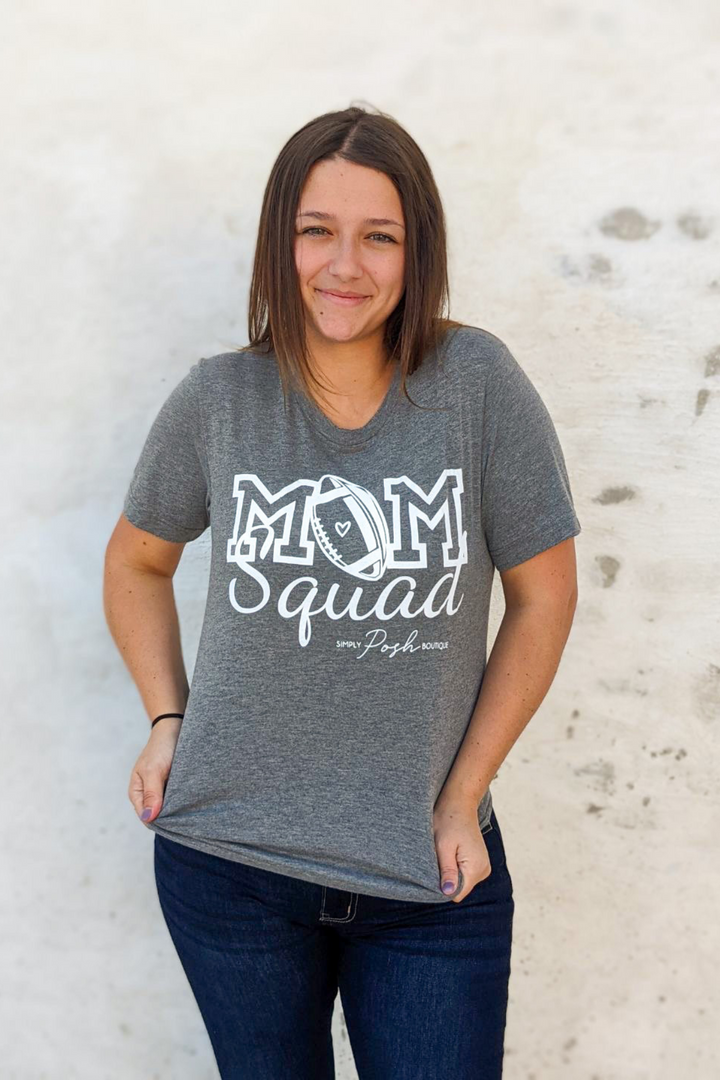 Mom Squad Tee- Grey