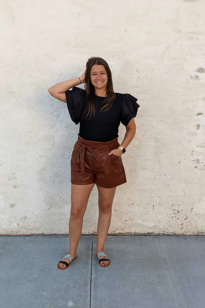 Something To Tell Faux Leather Shorts