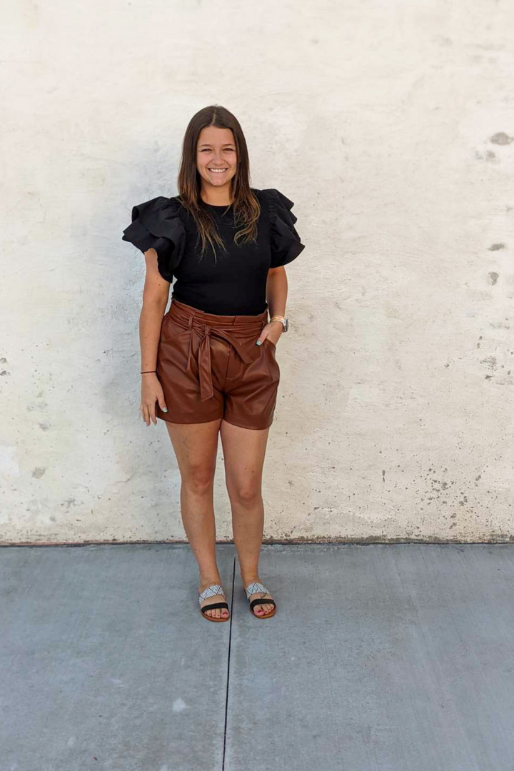 Something To Tell Faux Leather Shorts