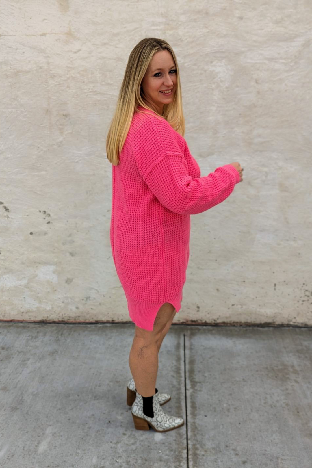 Big Ambitions Sweater Dress - Hot Pink