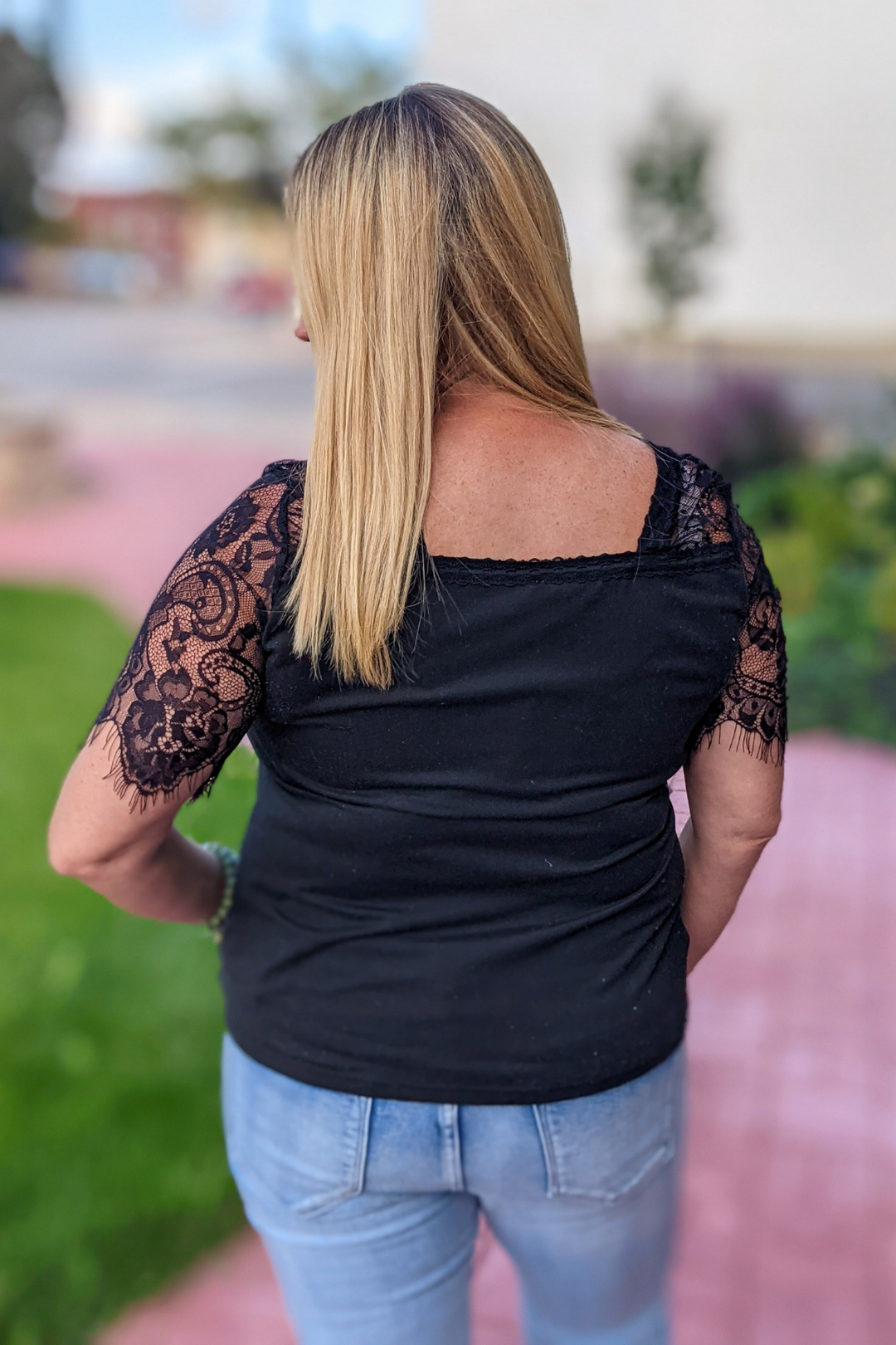 Leaving Town Lace Trim Blouse