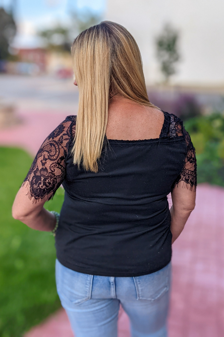 Leaving Town Lace Trim Blouse