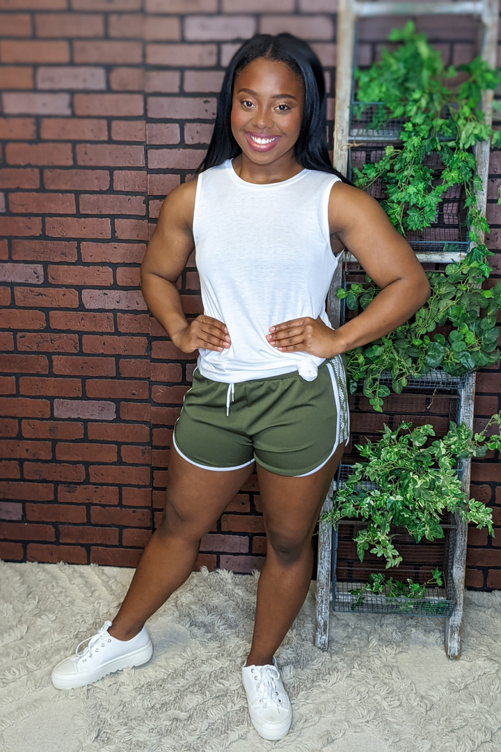 Basic Athletic Shorts - Olive