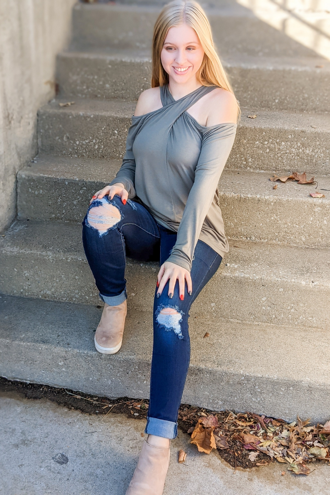 Breezy Overlap Cold Shoulder