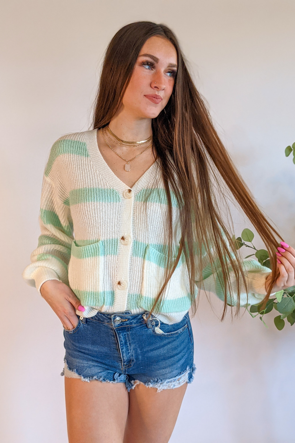 Minty Fresh Striped Cardi