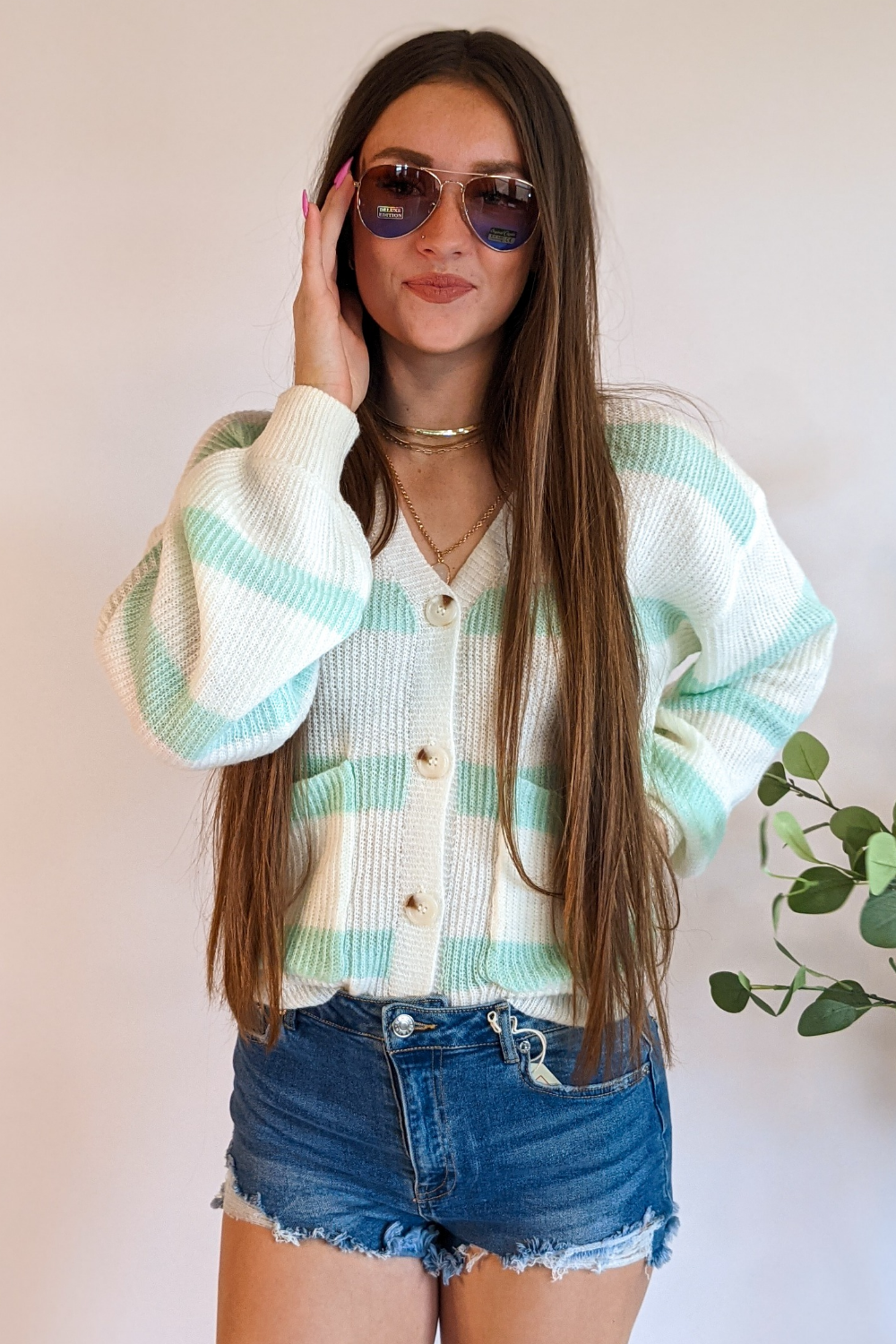 Minty Fresh Striped Cardi