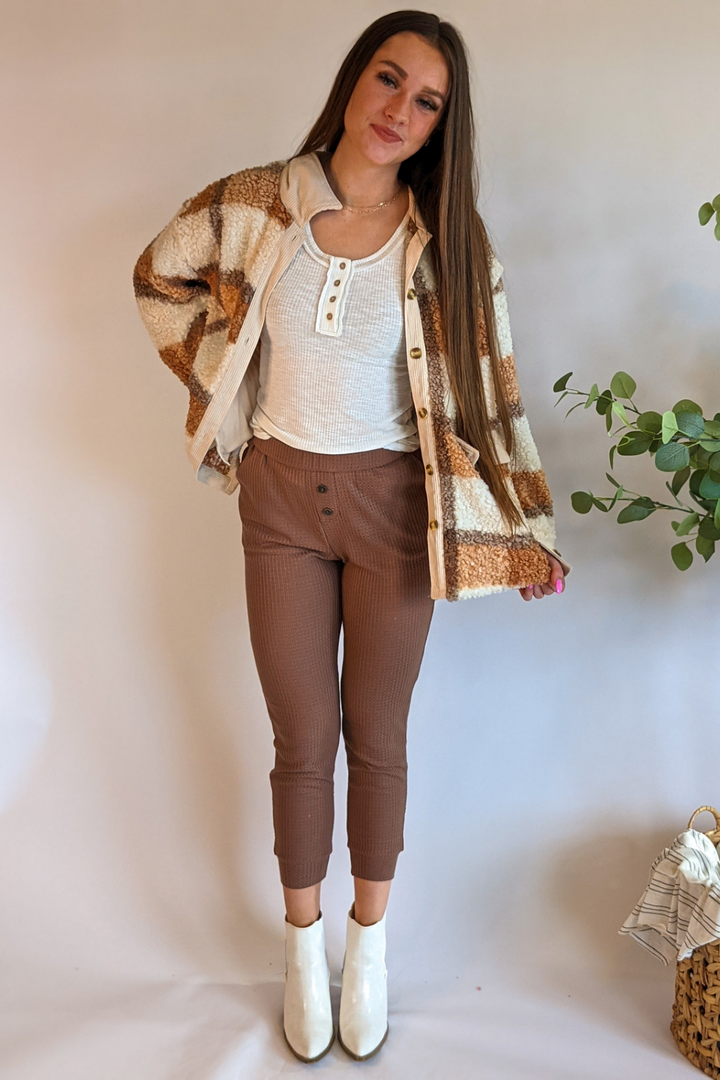 Coffee Run Waffle Knit Pants