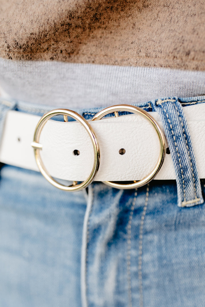 Double Fashion Belt-White