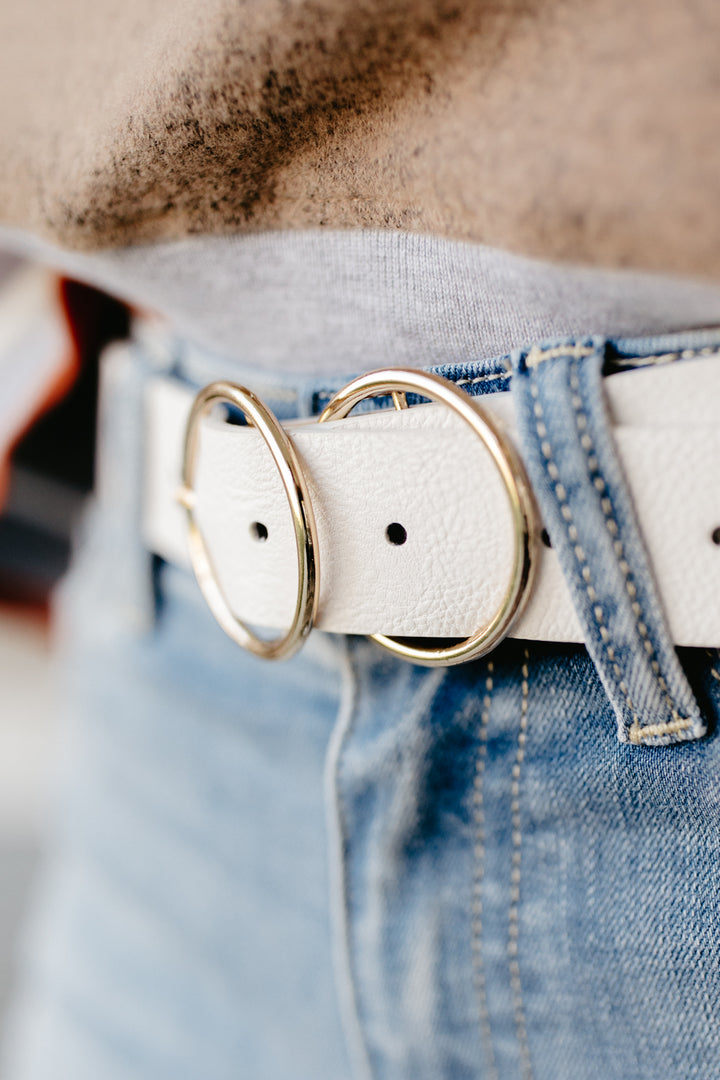 Double Fashion Belt-White