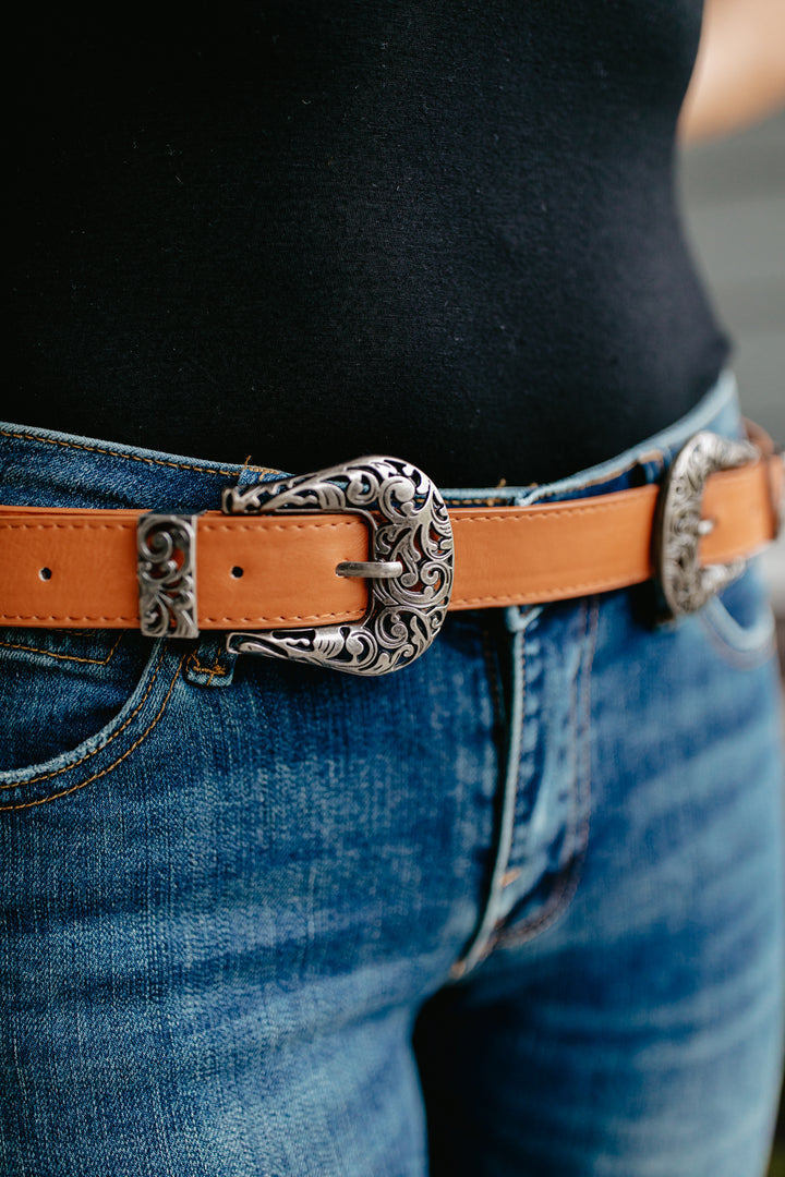 Dual Buckle Belt-Camel