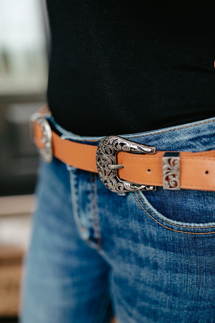 Dual Buckle Belt-Camel