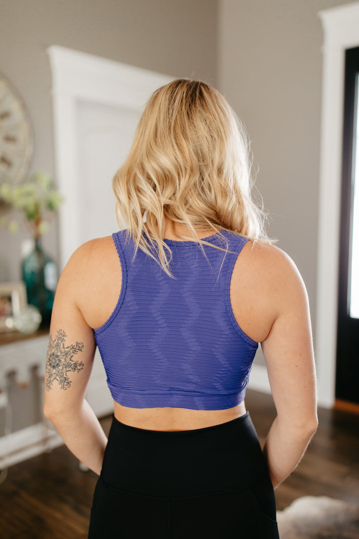 Indigo Ribbed Sports Bra