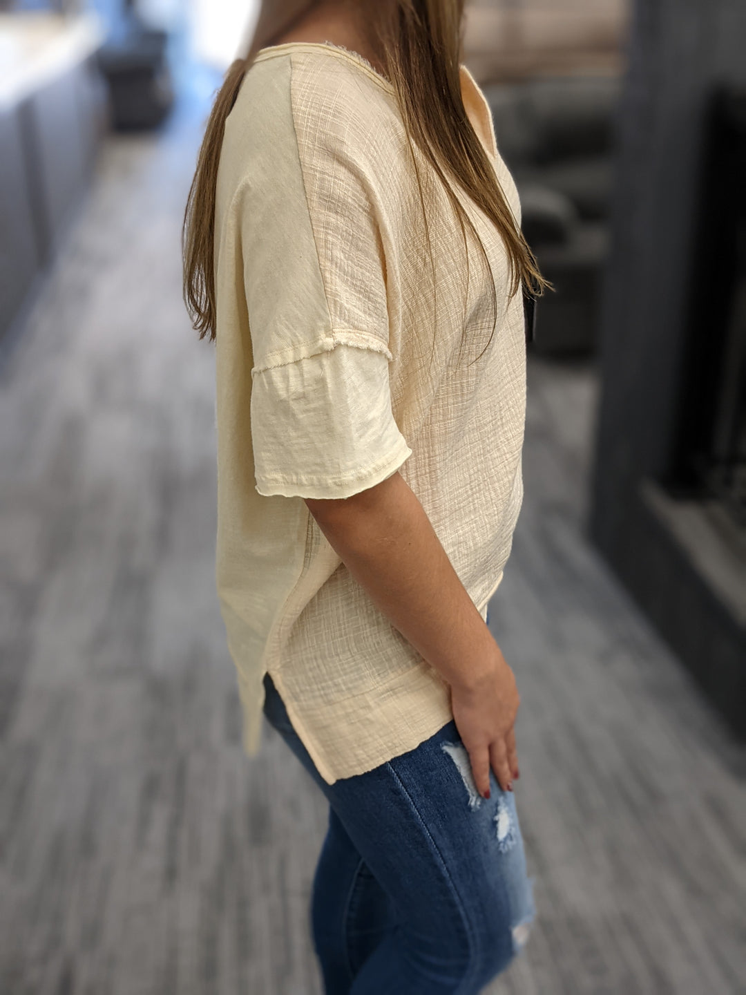 Short Sleeve Top - Natural