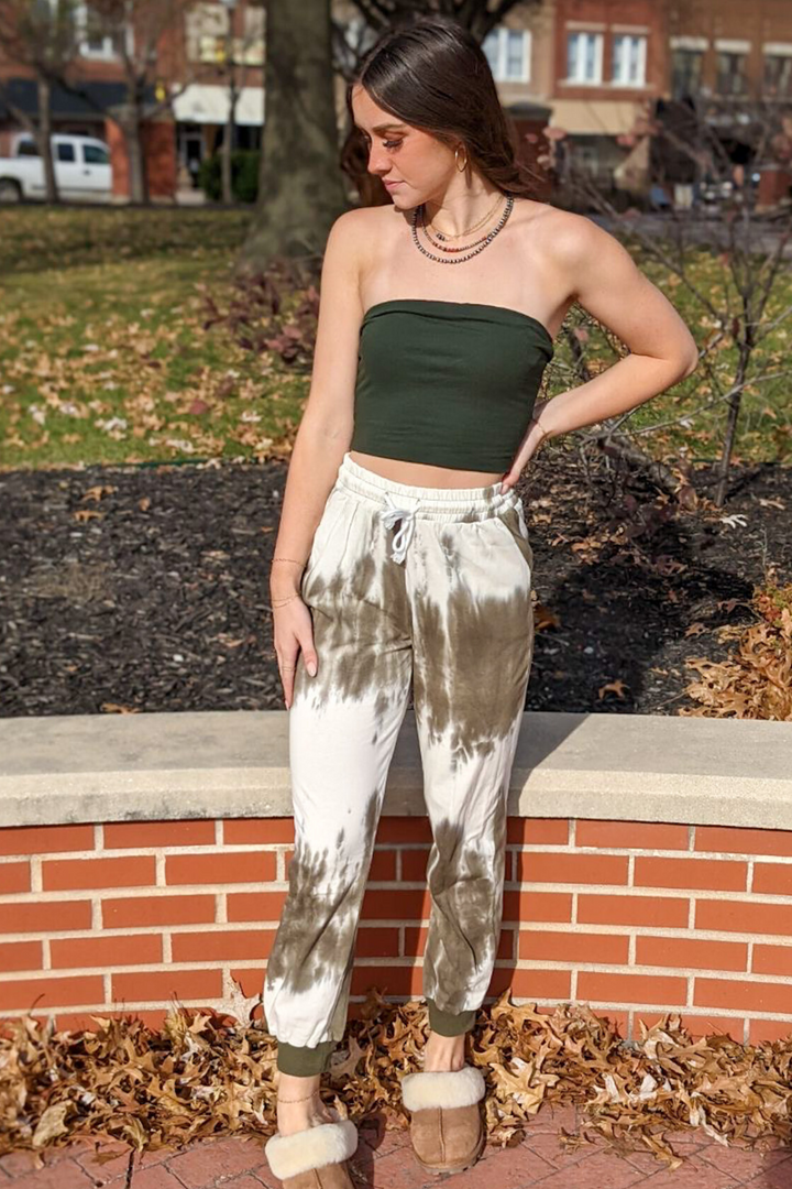 Olive Tie Dye Joggers